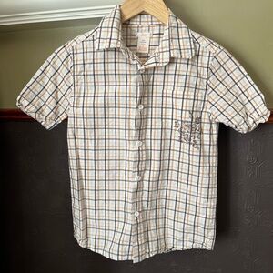 Joe Fresh Boy Size M Plaid Botton-down shirt, EUC
